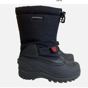 Landmark Black Pull On Winter Waterproof Mid Calf Boots Unisex Size 8
